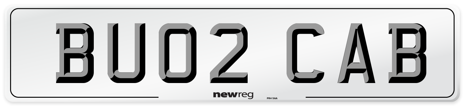 BU02 CAB Number Plate from New Reg